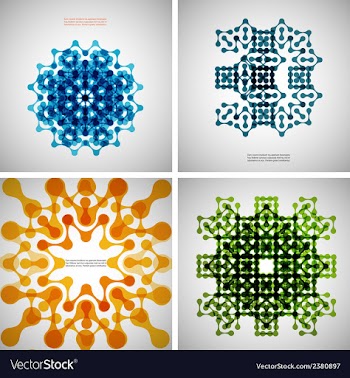 Set of colored tech patterns vector image