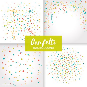 Set of colorful confetti backgrounds vector | Free stock vector - 524826