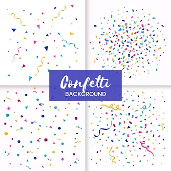 Set of colorful confetti backgrounds vector | Free stock vector - 524860