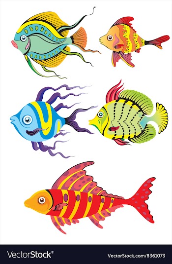 Set of Colorful Fish vector image