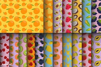 Set of colorful hand drawn fruit patterns | Free stock vector - 416985
