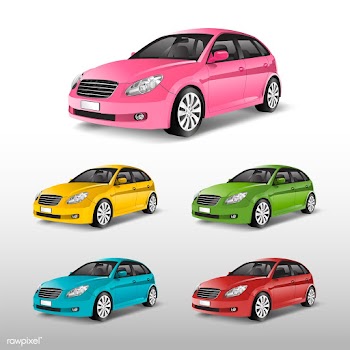 Set of colorful hatchback car vectors | Free stock vector - 540491