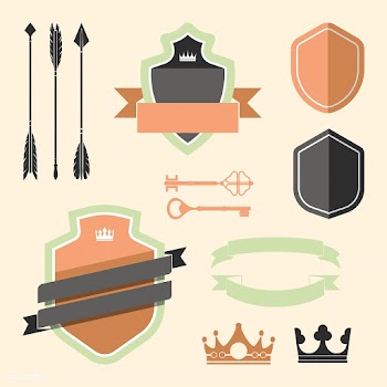 Set of colorful label ornament vectors | Free stock vector - 543123