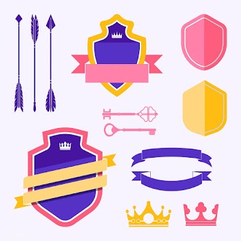 Set of colorful label ornament vectors | Free stock vector - 543128
