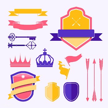 Set of colorful label ornament vectors | Free stock vector - 543198