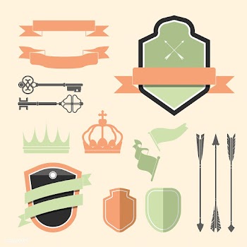 Set of colorful label ornament vectors | Free stock vector - 543200