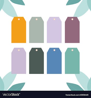 set of colorful product tag