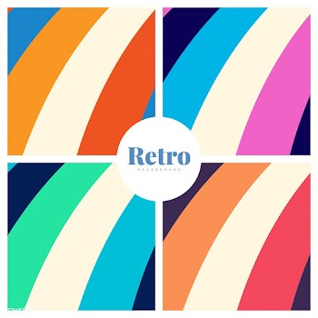 Set of colorful retro print backgrounds | Free stock vector - 463753