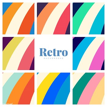 Set of colorful retro print backgrounds | Free stock vector - 463764