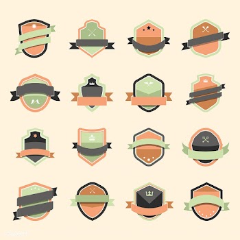 Set of colorful shield icon embellished with .. | Free stock vector - 543085