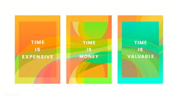 Set of colorful time quote graphic designs | Free stock vector - 454305