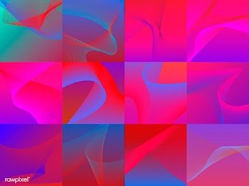 Set of colorful vibrant 3d wave graphics | Free stock vector - 463691