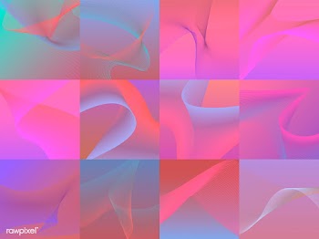 Set of colorful vibrant 3d wave graphics | Free stock vector - 463693