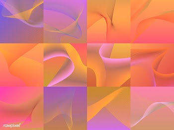 Set of colorful vibrant 3d wave graphics | Free stock vector - 463697