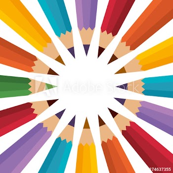 set of colors pencils school