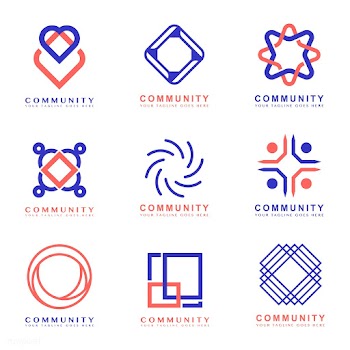 Set of community branding logo design samples | Free stock vector - 503681
