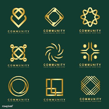 Set of community branding logo design samples | Free stock vector - 503744