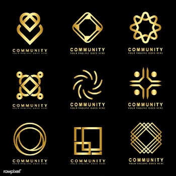 Set of community branding logo design samples | Free stock vector - 503764
