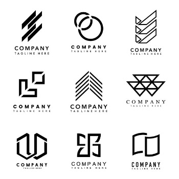 Set of company logo design ideas vector Free Vector