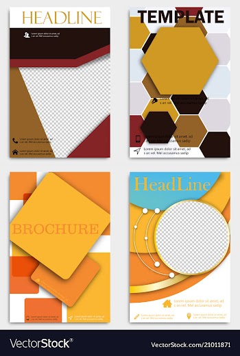 Set of corporate brochures flyers and design vector image