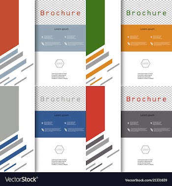 Set of cover design template annual report cover vector image