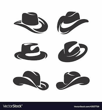 set of cowboy hat clip art