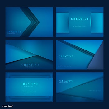 Set of creative background designs in deep bl.. | Free stock vector - 489797