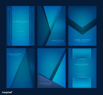 Set of creative background designs in deep bl.. | Free stock vector - 489882