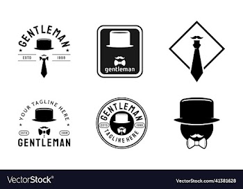 set of creative gentlemen club logo design