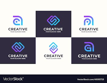 set of creative letter a and s abstract logo