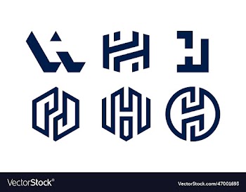 set of creative letter h logo design template