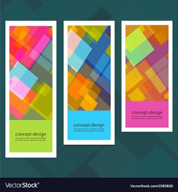 Set of creative stickers with colored squares vector image