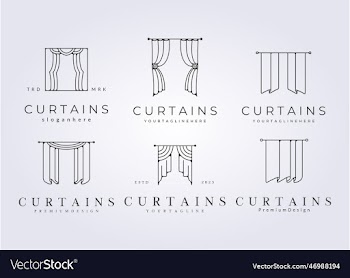 set of curtains logo sign symbol icon