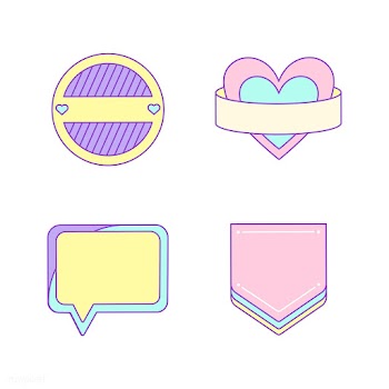 Set of cute and girly badge vectors | Free stock vector - 512740