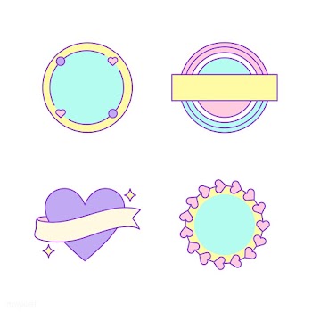 Set of cute and girly badge vectors | Free stock vector - 512745