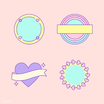 Set of cute and girly badge vectors | Free stock vector - 512797