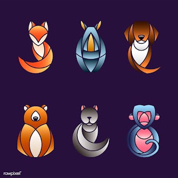 Set of cute animal design vectors | Free stock vector - 520928