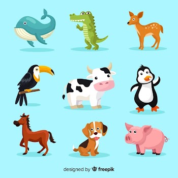Set of cute cartoon animals Free Vector