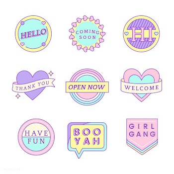Set of cute messages on badges vector | Free stock vector - 512720