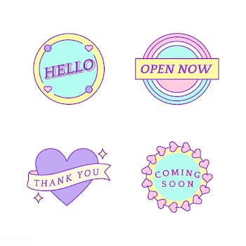 Set of cute messages on badges vector | Free stock vector - 512732