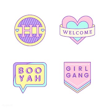 Set of cute messages on badges vector | Free stock vector - 512737