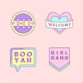 Set of cute messages on badges vector | Free stock vector - 512794