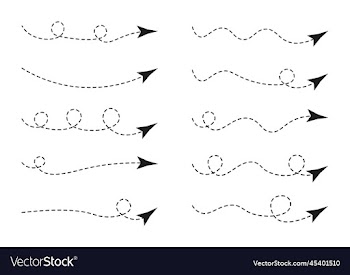 set of dashed line arrows