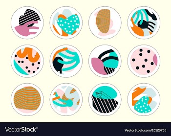 Set of decor elements and stickers vector image