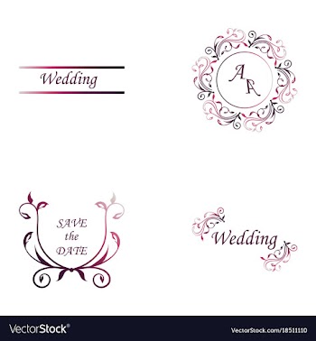 Set of decorative calligraphic elements floral vector image