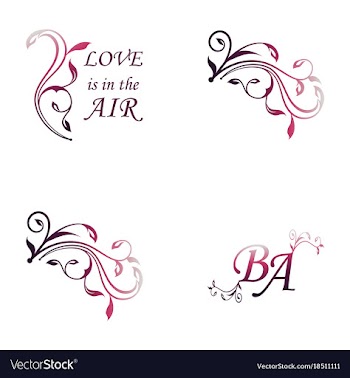 Set of decorative calligraphic elements floral vector image