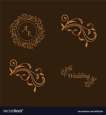 Set of decorative calligraphic elements floral vector image