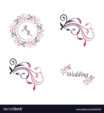 Set of decorative calligraphic elements floral vector image