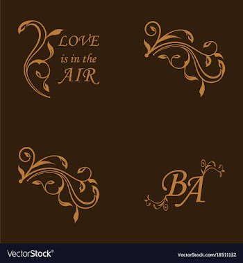 Set of decorative calligraphic elements floral vector image