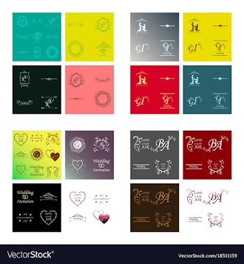 Set of decorative calligraphic elements floral vector image